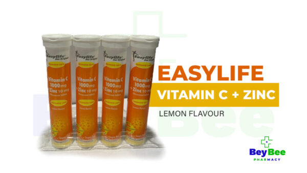 Vitamin C 1000mg and Zinc 10mg Effervescent Tablets