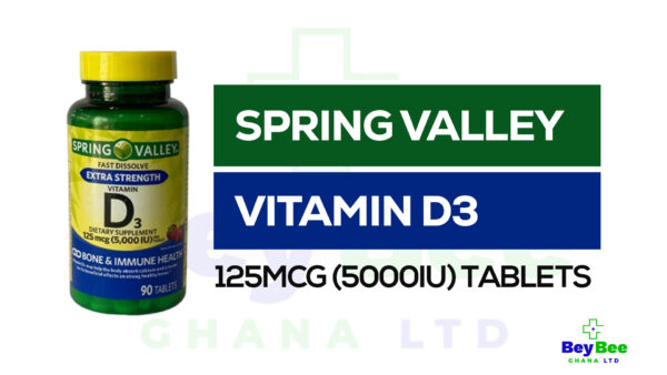 Spring Valley Vitamin D3 125mcg (5000IU) Tablets