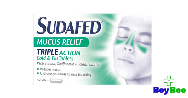 Sudafed Mucus Relief Triple Action Cold & Flu Tablets